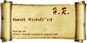 Handl Richárd névjegykártya